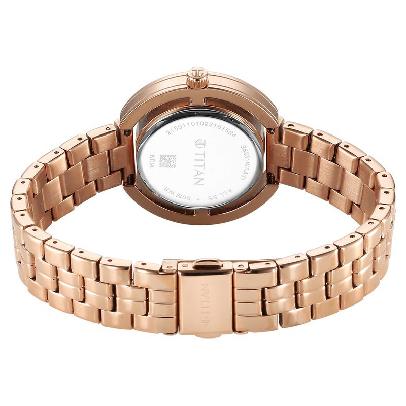 Titan Purple Abstract Quartz Analog Rose Gold Stainless Steel Strap for Women 95231WM01 - KRISHNA WATCH COMPANY