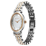 Titan Aura Quartz Analog Silver Dial With Two Toned Watch For Women - 95242KM01