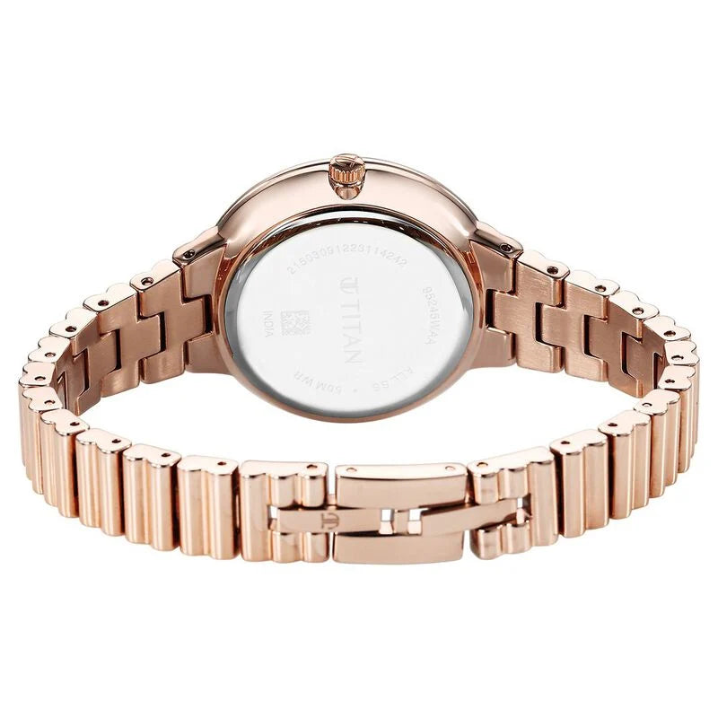 Titan Aura Quartz Analog Silver Dial Watch for Women - 95245WM02 - KRISHNA WATCH COMPANY