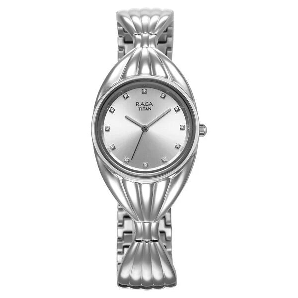 Titan Raga Memoirs Quartz Analog Silver Dial With Silver Metal Strap Watch For Women 95254sm01f - KRISHNA WATCH COMPANY