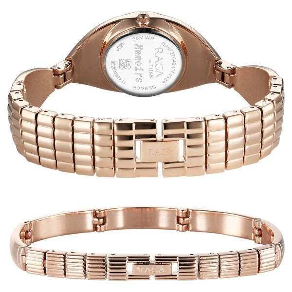 TITAN Raga Memories Quartz Analog Rose Gold Dial Watch For Women - NT95254WM01F - KRISHNA WATCH COMPANY