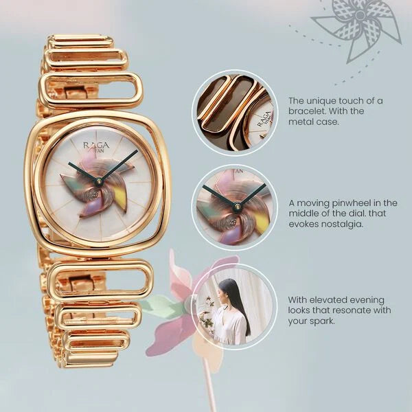 Titan Raga Memoirs Quartz Analog Mother of Pearl Dial For Women - 95256WM01 - KRISHNA WATCH COMPANY