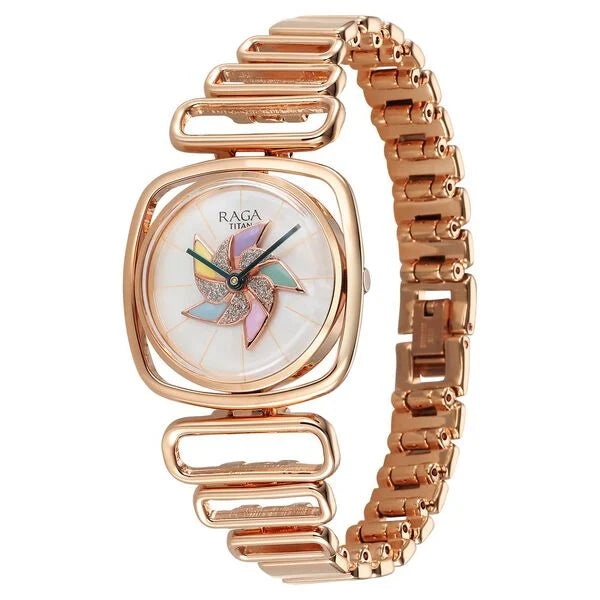 Titan Raga Memoirs Quartz Analog Mother of Pearl Dial For Women - 95256WM01 - KRISHNA WATCH COMPANY