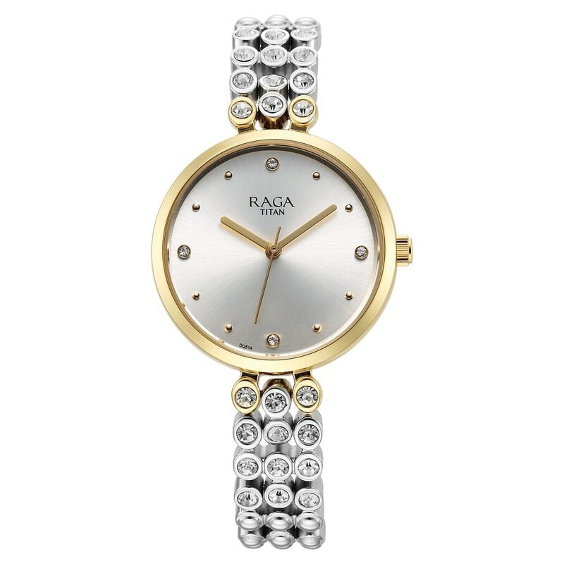 Titan Raga Showstopper Quartz Analog Silver Dial Metal Strap Watch for Women - 95262BM01 - KRISHNA WATCH COMPANY