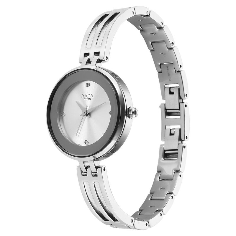 Titan Raga Showstopper Quartz Analog Silver Dial Watch for Women - 95264SM01 - KRISHNA WATCH COMPANY