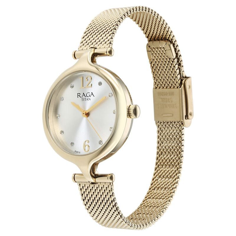 Titan Raga Showstopper Quartz Analog Silver Dial Watch for Women - 95268YM01 - KRISHNA WATCH COMPANY