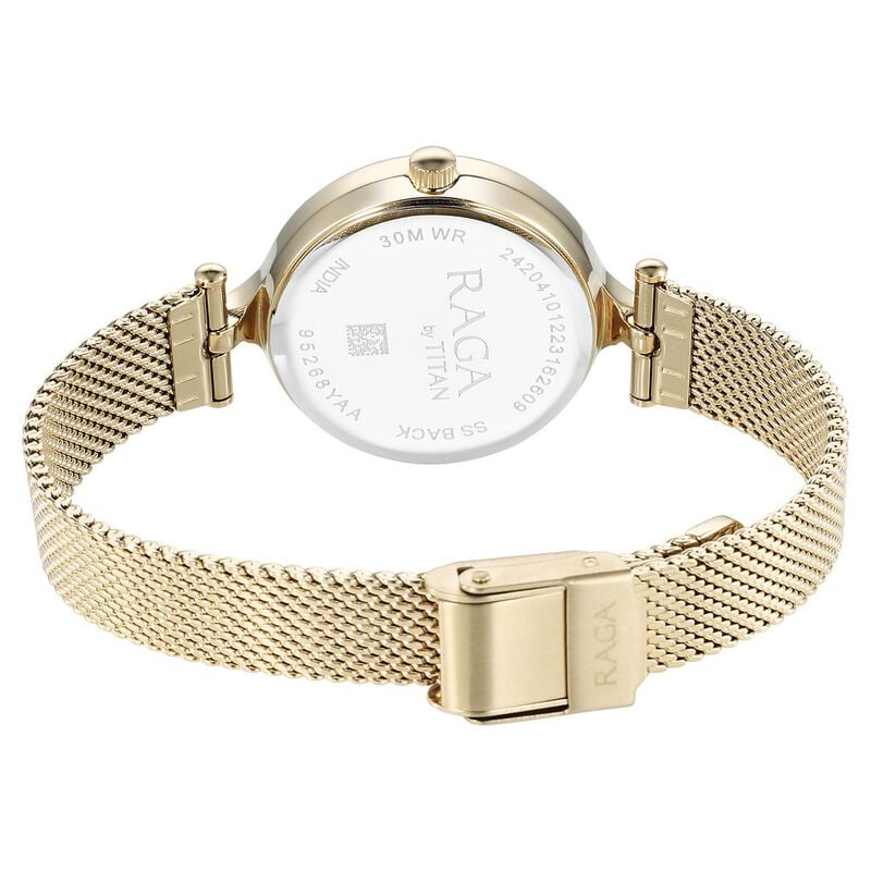 Titan Raga Showstopper Quartz Analog Silver Dial Watch for Women - 95268YM01 - KRISHNA WATCH COMPANY