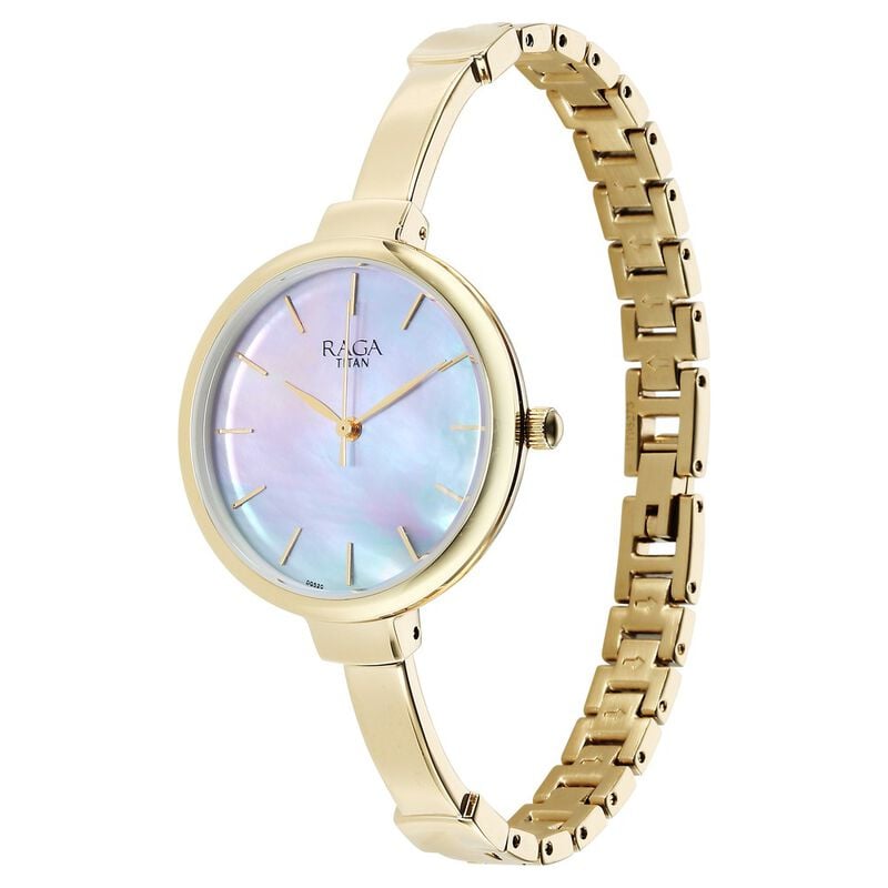 Titan Raga Showstopper Quartz Analog Mother Of Pearl Dial Watch for Women - 95273YM01 - KRISHNA WATCH COMPANY