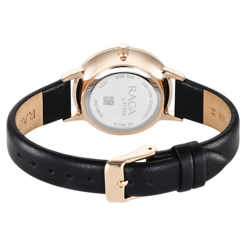 Titan Raga Showstopper Quartz Analog Mother Of Pearl Dial Leather Strap Watch for Women 95274WL01 - KRISHNA WATCH COMPANY