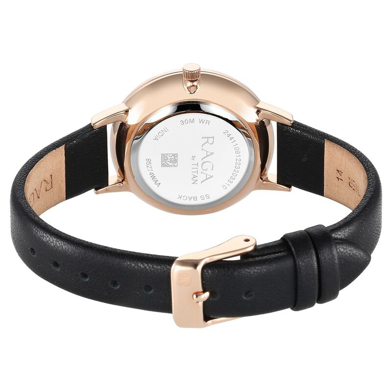 Titan Raga Showstopper Quartz Analog Mother Of Pearl Dial Leather Strap Watch for Women 95274WL02 - KRISHNA WATCH COMPANY