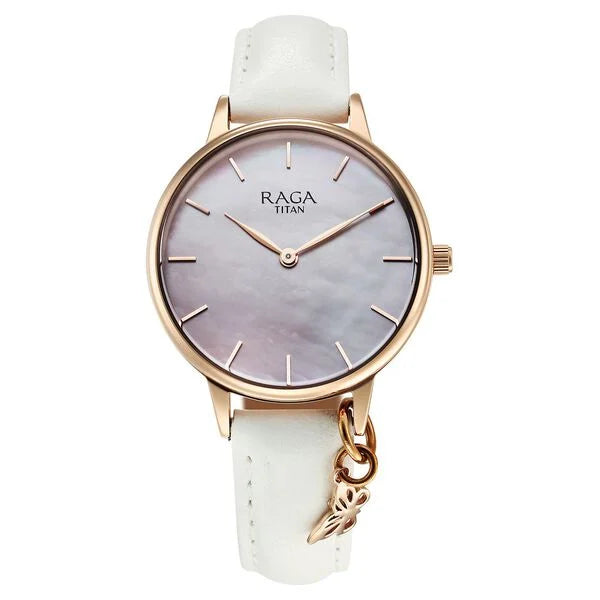 Titan Raga Showstopper Quartz Analog Mother Of Pearl Dial Metal Strap Watch For Women 95274wl03 - KRISHNA WATCH COMPANY