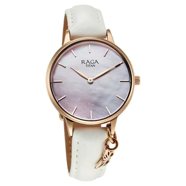 Titan Raga Showstopper Quartz Analog Mother Of Pearl Dial Metal Strap Watch For Women 95274wl03 - KRISHNA WATCH COMPANY