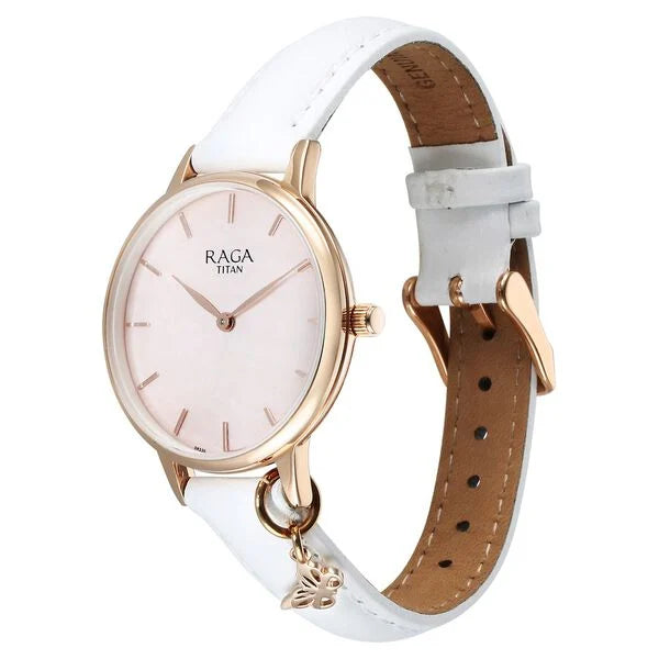 Titan Raga Showstopper Quartz Analog Mother Of Pearl Dial Metal Strap Watch For Women 95274wl03 - KRISHNA WATCH COMPANY