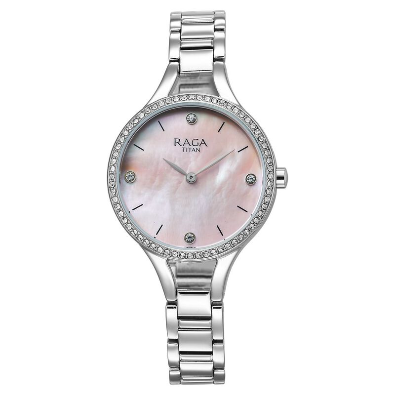 Titan Raga Showstopper Quartz Analog Mother Of Pearl Dial Watch for Women - 95275SM01 - KRISHNA WATCH COMPANY