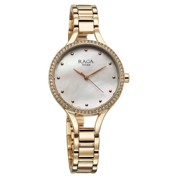 Titan Raga Showstopper Quartz Analog Watch For Women - 95275WM01 - KRISHNA WATCH COMPANY