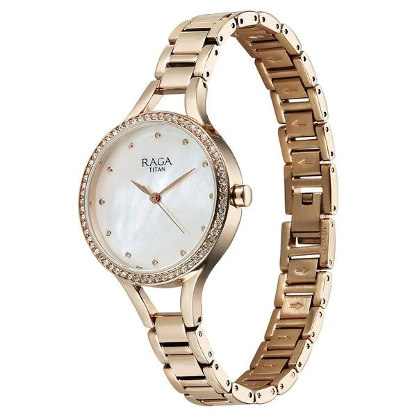 Titan Raga Showstopper Quartz Analog Watch For Women - 95275WM01 - KRISHNA WATCH COMPANY
