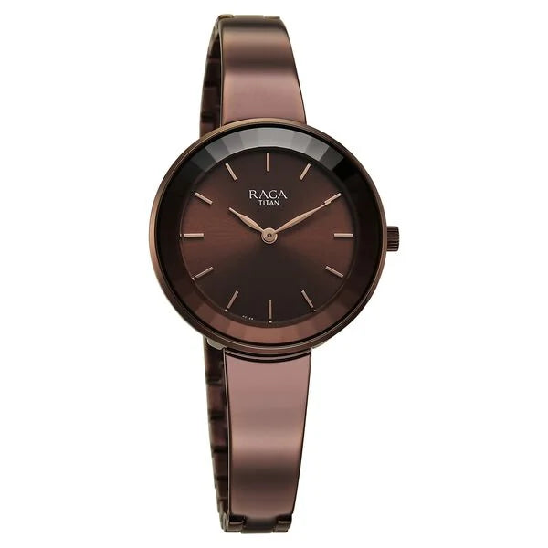 Titan Raga Showstopper Quartz Analog Brown Dial Watch For Women - 95276QM01 - KRISHNA WATCH COMPANY