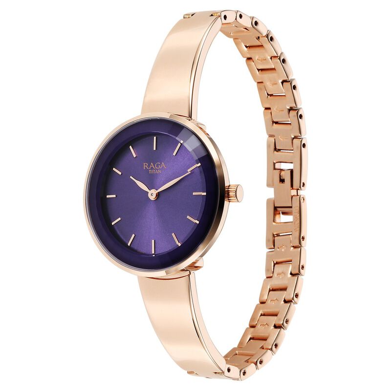 Titan Raga Showstopper Quartz Analog Purple Dial Watch for Women - 95276WM01 - KRISHNA WATCH COMPANY