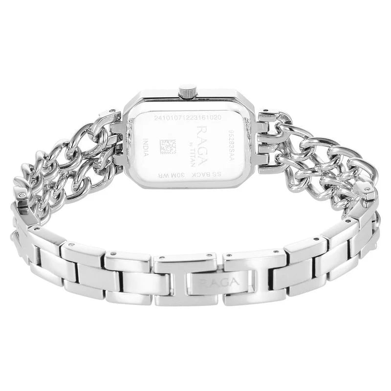 Titan Raga Showstopper Quartz Analog Silver Dial Metal Strap Watch for Women 95283SM01 - KRISHNA WATCH COMPANY