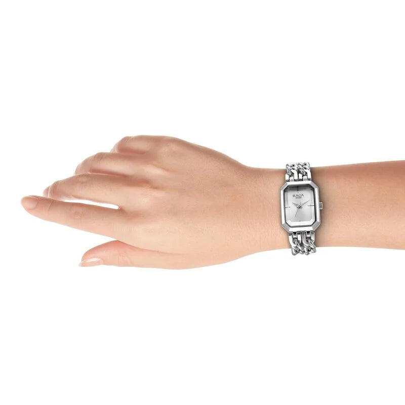 Titan Raga Showstopper Quartz Analog Silver Dial Metal Strap Watch for Women 95283SM01 - KRISHNA WATCH COMPANY