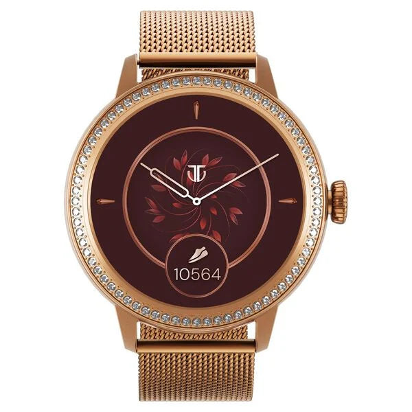 Titan Valerie Premium Smartwatch with All 316L SS construction, Skin Temp. Sensor, Womens Health, SingleSync BT Calling 95292wm02 - KRISHNA WATCH COMPANY