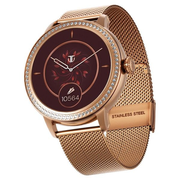 Titan Valerie Premium Smartwatch with All 316L SS construction, Skin Temp. Sensor, Womens Health, SingleSync BT Calling 95292wm02 - KRISHNA WATCH COMPANY