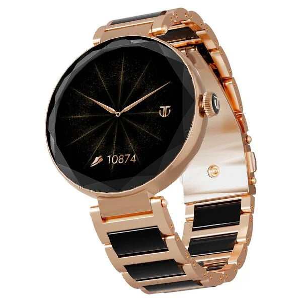 Titan Elixir with All 316L SS construction, 3.04 CM AMOLED Display, BT Calling, Skin Temperature Sensor, Women's Health 95293wd01 - KRISHNA WATCH COMPANY