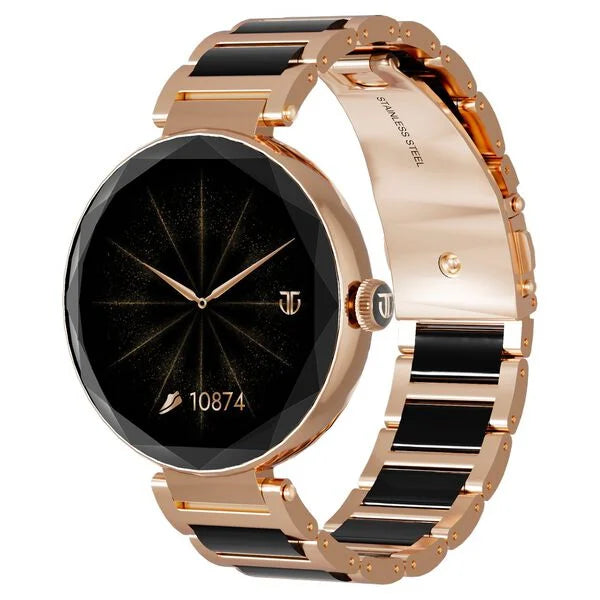 Titan Elixir with All 316L SS construction, 3.04 CM AMOLED Display, BT Calling, Skin Temperature Sensor, Women's Health 95293wd01 - KRISHNA WATCH COMPANY