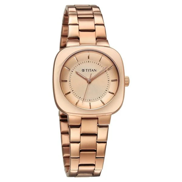 Titan Horizon Quartz Analog Rose Gold Dial Watch For Women - 95296WM01