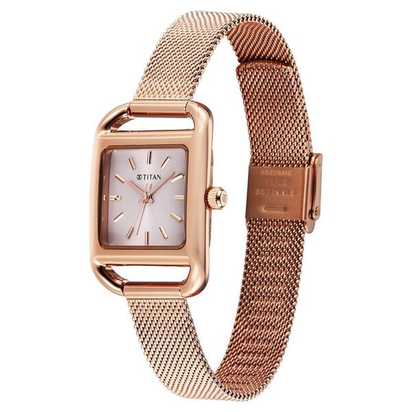Titan Horizon Quartz Analog Pink Dial Watch For Women - 95298WM01 - KRISHNA WATCH COMPANY