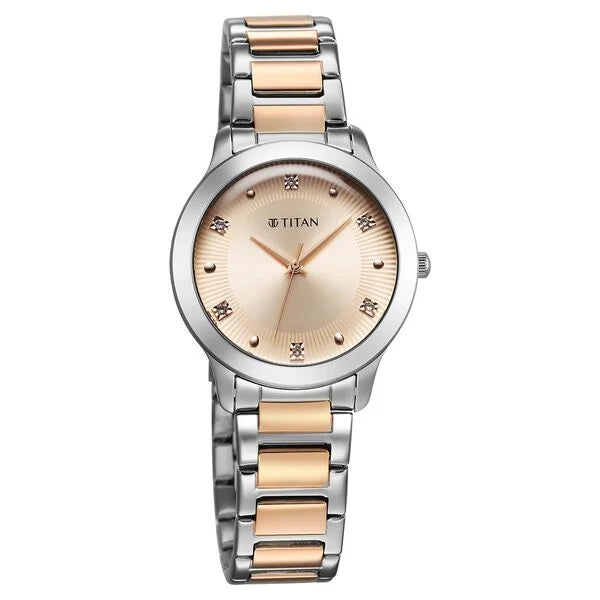 Titan Horizon Quartz Analog Rose gold Dial Stainless Steel Strap Watch For Women 95299km01 - KRISHNA WATCH COMPANY