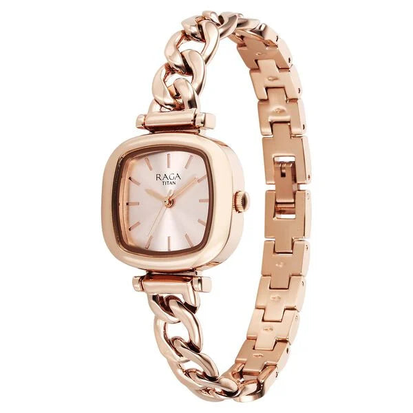 Titan Raga Showstopper Quartz Analog Rose Gold Dial Watch For Women - 95302WM01 - KRISHNA WATCH COMPANY