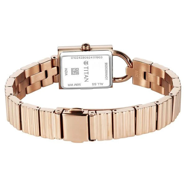 Titan Metro Quartz Analog Green Dial Stainless Steel Strap Watch For Women - 95303WM01 - KRISHNA WATCH COMPANY