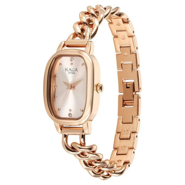 Titan Raga Showstopper Quartz Analog Rose Gold Dial Watch For Women - 95309WM01 - KRISHNA WATCH COMPANY