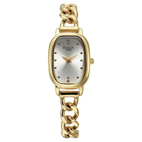 Titan Raga Showstopper Quartz Analog Silver Dial Watch For Women - 95309YM01 - KRISHNA WATCH COMPANY
