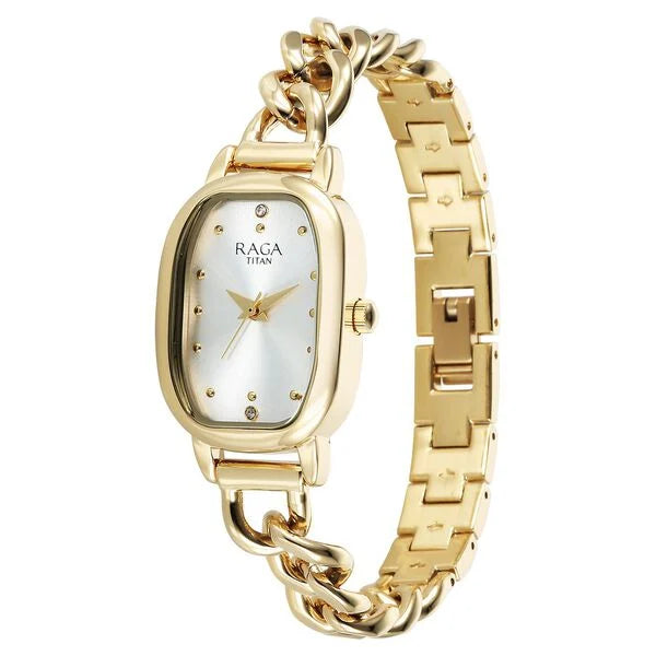 Titan Raga Showstopper Quartz Analog Silver Dial Watch For Women - 95309YM01 - KRISHNA WATCH COMPANY