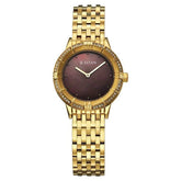 Titan Glamour Quartz Analog Brown Dial Golden Watch For Women - 95316YM01