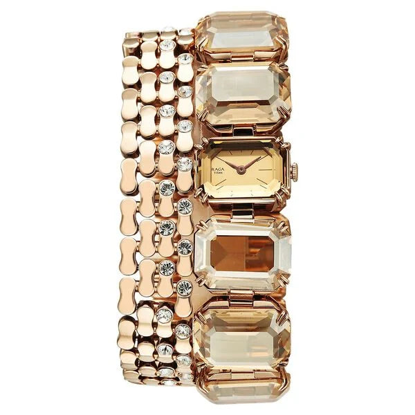 Titan Raga Cocktails Quartz Analog Rose Gold Dial Stainless Steel Strap Watch For Women 95319wm01 - KRISHNA WATCH COMPANY