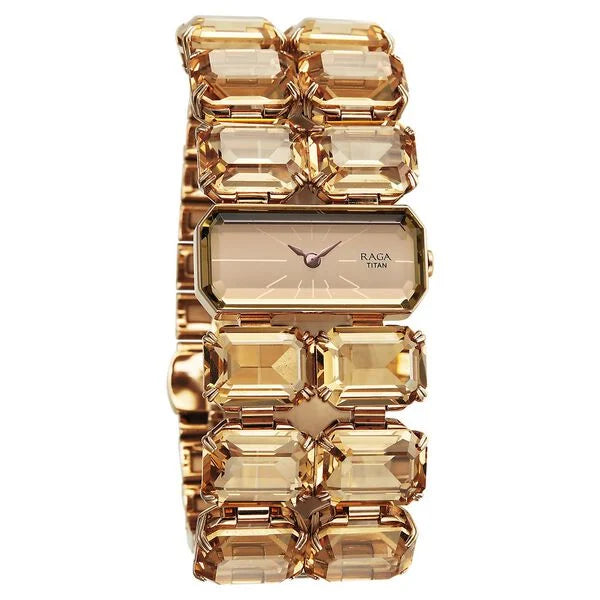 Titan Raga Cocktails Quartz Analog Rose Gold Dial Metal Strap Watch For Women 95320wm01 - KRISHNA WATCH COMPANY