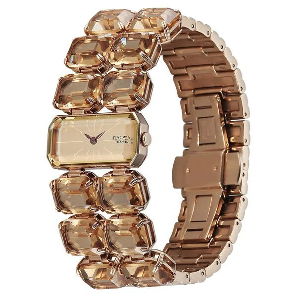 Titan Raga Cocktails Quartz Analog Rose Gold Dial Metal Strap Watch For Women 95320wm01 - KRISHNA WATCH COMPANY