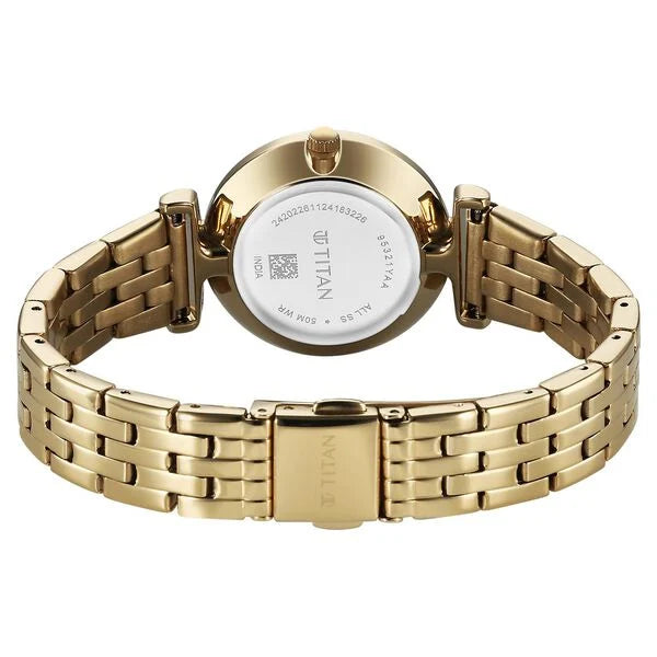 Titan Workmode Quartz Analog Silver Dial Stainless Steel Strap Watch For Women 95321ym01