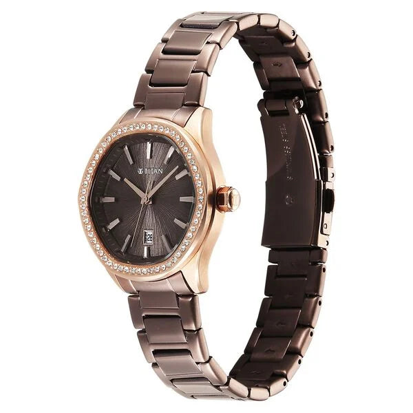 Titan Glamour Watch For Women 95326km02 - KRISHNA WATCH COMPANY