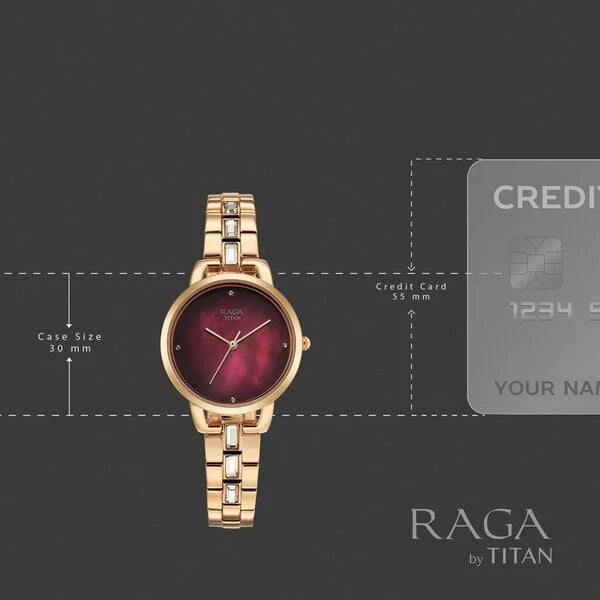 Titan Raga Glimmers Watch For Women 95327wm01f - KRISHNA WATCH COMPANY
