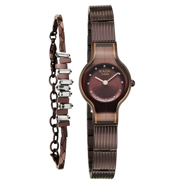 Titan Raga Glimmers Quartz Analog Watch For Women - 95328QM01F - KRISHNA WATCH COMPANY