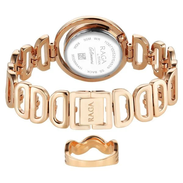 Titan Raga Glimmers Watch For Women - 95329WM01F - KRISHNA WATCH COMPANY