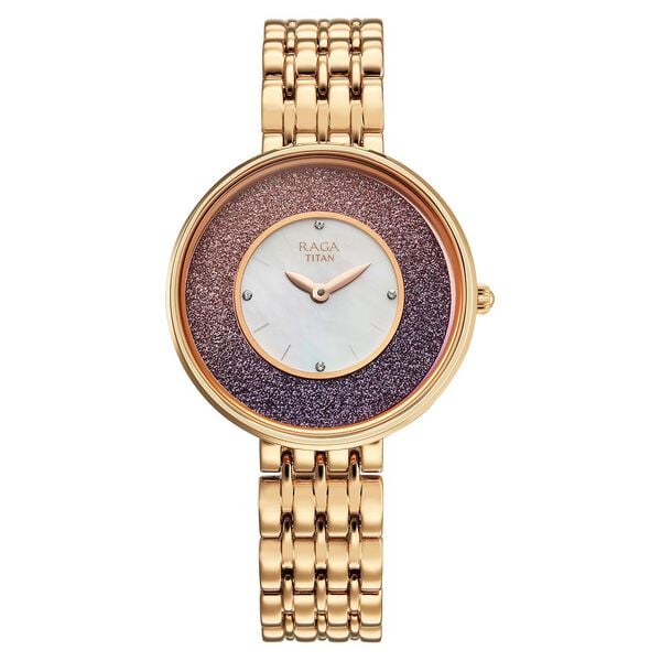Titan Raga Glimmers Watch For Women - 95336WM01F - KRISHNA WATCH COMPANY