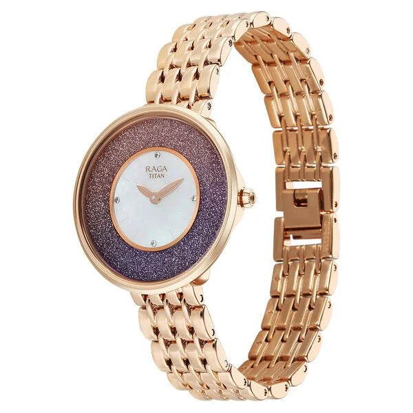 Titan Raga Glimmers Watch For Women - 95336WM01F - KRISHNA WATCH COMPANY