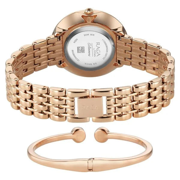 Titan Raga Glimmers Watch For Women - 95336WM01F - KRISHNA WATCH COMPANY