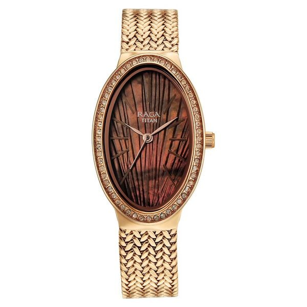 Titan Raga Glimmers Watch For Women - 95338WM01F - KRISHNA WATCH COMPANY