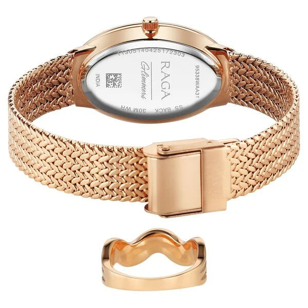 Titan Raga Glimmers Watch For Women - 95338WM01F - KRISHNA WATCH COMPANY